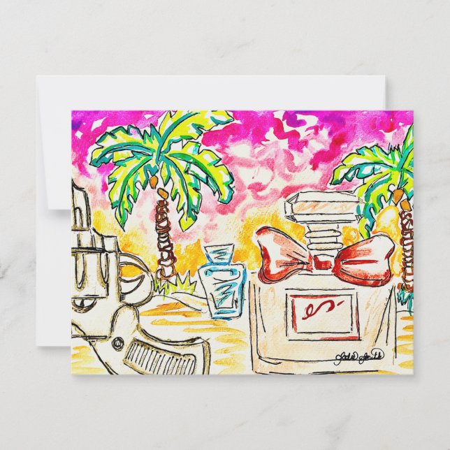 Cartão De Notas Arte de Praia (Frente)