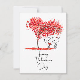 Cartão De Notas Arte de São Valentim em Aquarela Fofa e Personaliz