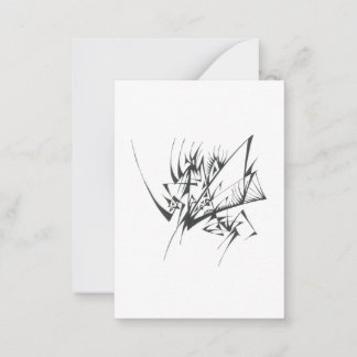 Cartão De Notas Arte de Tatuagem Tribal Abstrato Preto e Branco 40