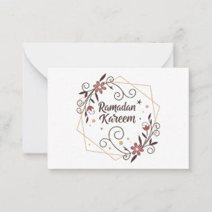 Cartão De Notas Arte Decorativa Bênçãos do Ramadão – Elegante