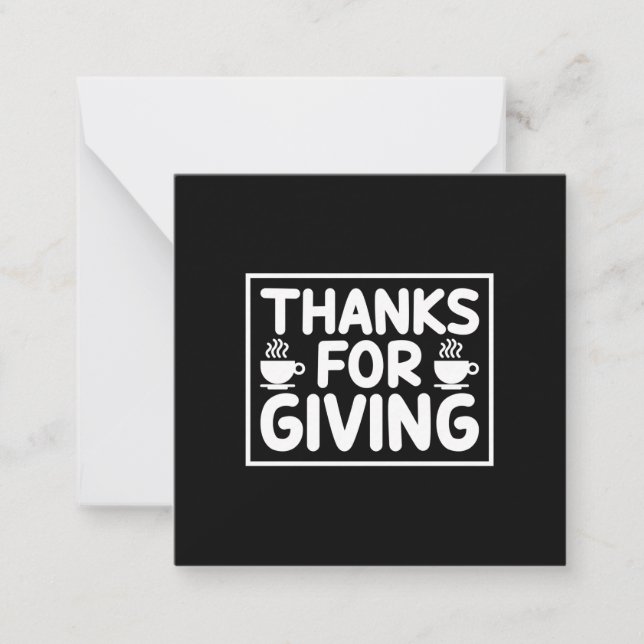 Cartão De Notas Arte do Café Agradecemos por Dar (Frente)