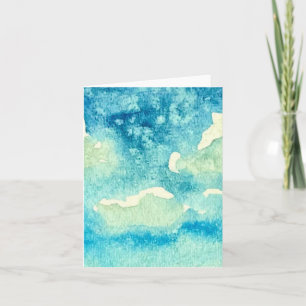 Cartão De Notas Arte em Aquarela de Nuvens Dobrada