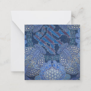 Cartão De Notas Arte em Mosaico Ornamentado Azul, Alemanha