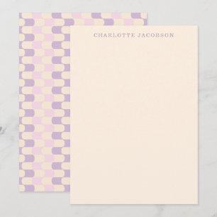 Cartão De Notas Arte Geométrica Cor-de-Rosa Cor-de-Rosa Púrpura Pe