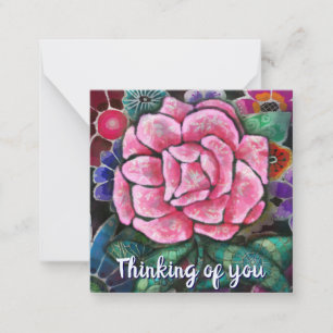 Cartão De Notas Arte Novo Botânico Floral Caprichoso Rosa Rosa