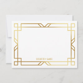 Cartão De Notas Artigo Deco Dourado Quadro Papel Personalizado
