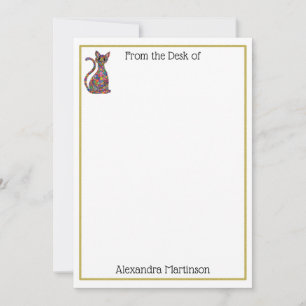 Cartão De Notas Artigos de papelaria coloridos do nome do