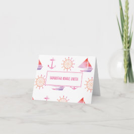 Cartão De Notas Artigos de papelaria personalizados náuticos do