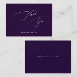 Cartão De Notas ArtsApp Aubergine Drk Roxo Calligraphy Obrigado