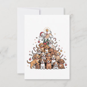 Cartão De Notas Árvore de Natal Cachorro Cachorro Xmas Cachorro