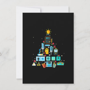 Cartão De Notas Árvore de Natal de Eletricista Divertido
