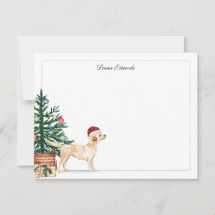 Cartão De Notas Árvore de Natal Labrador Retriever Amarelo Feriado