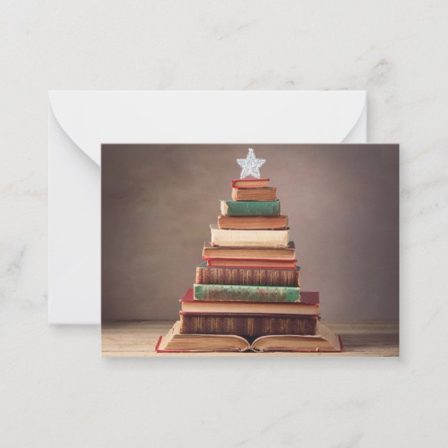 Cartão De Notas Árvore de Natal literária (Frente)