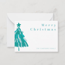 Cartão De Notas Árvore de Natal Verde Personalizada Floresta de In