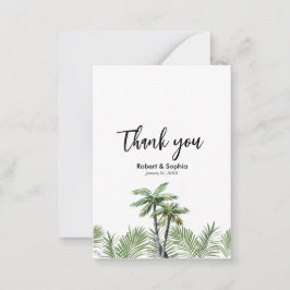 Cartão De Notas Árvore de Palmeira de Aquarela Moderna Casamento O