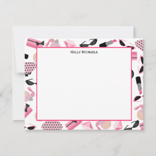 Cartão De Notas As bolsas perfumam & batom Notecards liso