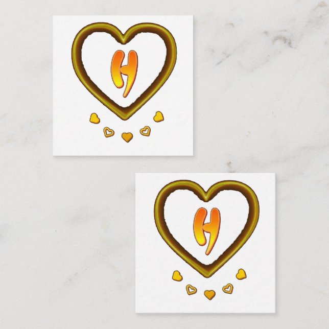 Cartão De Notas assinatura com a letra h, (Frente/Verso)