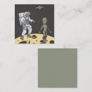 Cartão De Notas Astronauta e alienígena