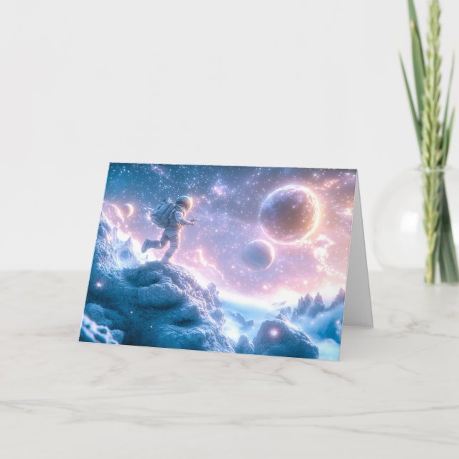 Cartão De Notas Astronauta Saltante (Frente)