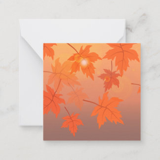 Cartão De Notas Autumn design with maple leaves and bokeh effect