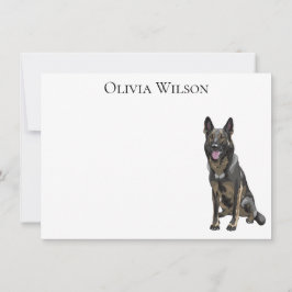 Cartão De Notas Avisadores personalizados do German shepherd preto