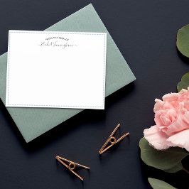 Cartão De Notas Azul Da Mesa Do Nome Em Script