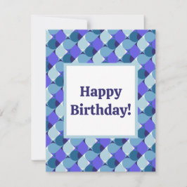 Cartão De Notas Azul Formas Aniversário