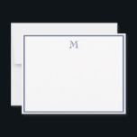 Cartão De Notas Azul Marinho Simples Clássica Vintage Letra Inicia<br><div class="desc">Azul Marinho Simples Clássica Vintage Letra Inicial Cartão de Nota</div>