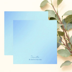 Cartão De Notas Azul minimalista moderno elegante
