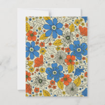 Azul Retroativo, Amarelo e Laranja Floral