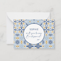 Azulejo Amalfi Azul Amarelo Você Será Minha Dama d