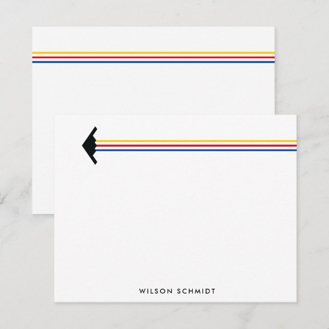 Cartão De Notas B-2 Bombardeiro com Três Listras de Contraste (Frente/Verso)