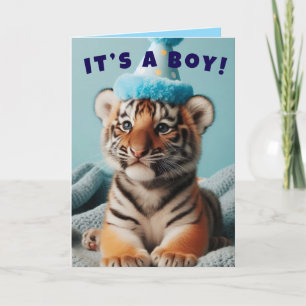Cartão De Notas Baby Reveal Boy Tiger