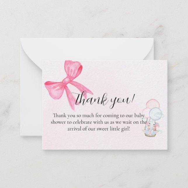Cartão De Notas Baby Shower Thank You Card Design (Frente)