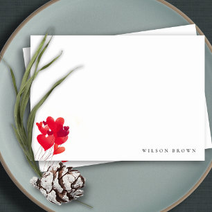 Cartão De Notas Balão de Aquarela Cretado Vermelho Balão de Cerrad