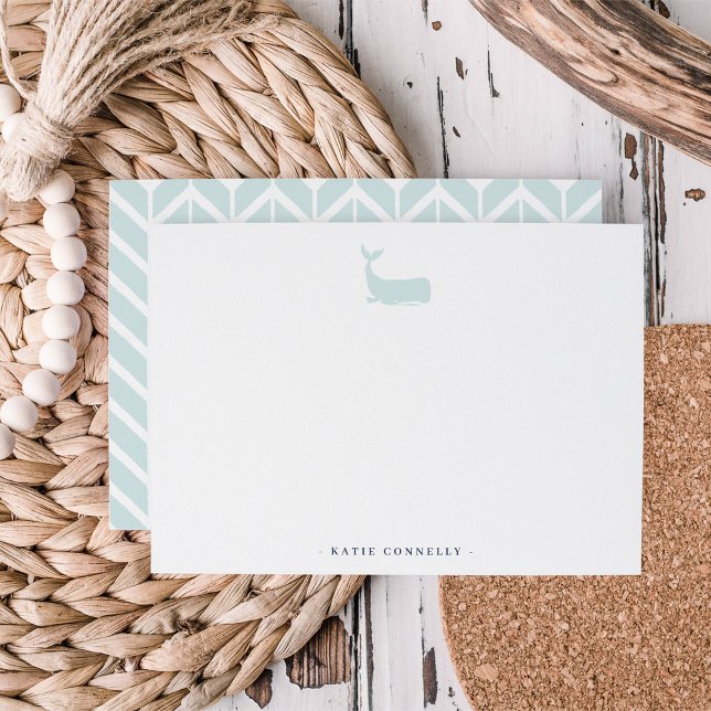 Cartão De Notas Baleia Costeira Personalizada Papel de Carta (Criador carregado)