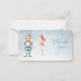 Cartão De Notas Ballerina & Nutcracker Natal Obrigado
