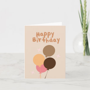 Cartão De Notas Balões Boêmios Feliz Aniversário