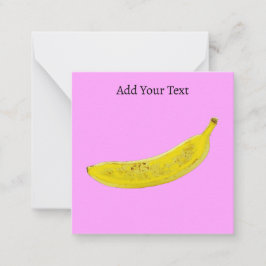Cartão De Notas Banana da Arte Pop com Fundo Rosa Personalizado