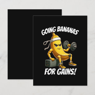 Cartão De Notas banana se exercitando