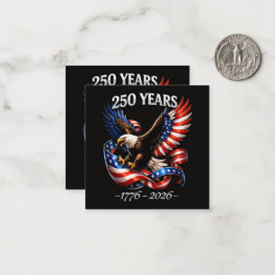 Cartão De Notas Bandeira Americana Águia de Aniversário de 250 Ano