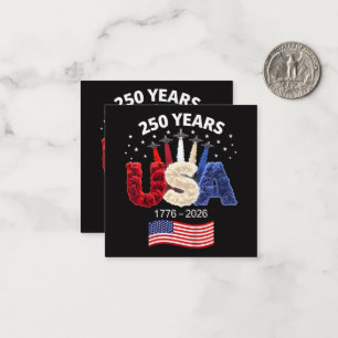 Cartão De Notas Bandeira Americana de Aniversário de 250 anos dos
