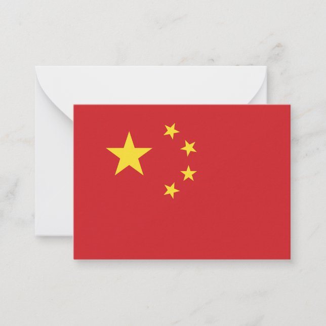 Cartão De Notas Bandeira da China (Frente)