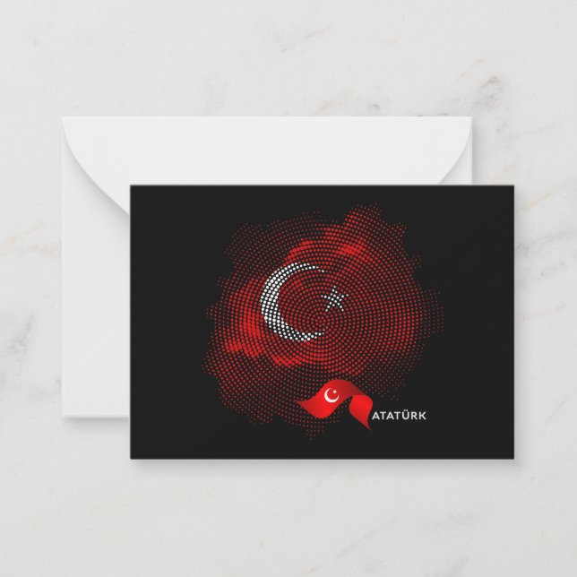 Cartão De Notas Bandeira da Turquia (Frente)
