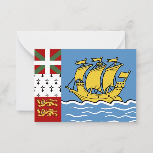 Cartão De Notas Bandeira de Pierre e Miquelon santo (Frente)