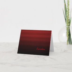 Cartão De Notas Bar Mitzvah Vermelho e Preto - Faixa Horizontal