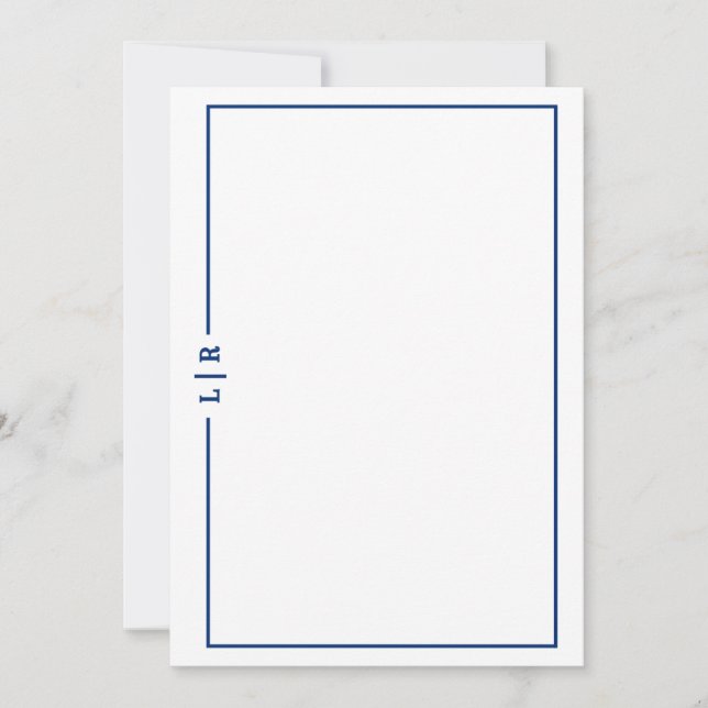Cartão De Notas Basic Monogram #1 Flat Note Card (Frente)