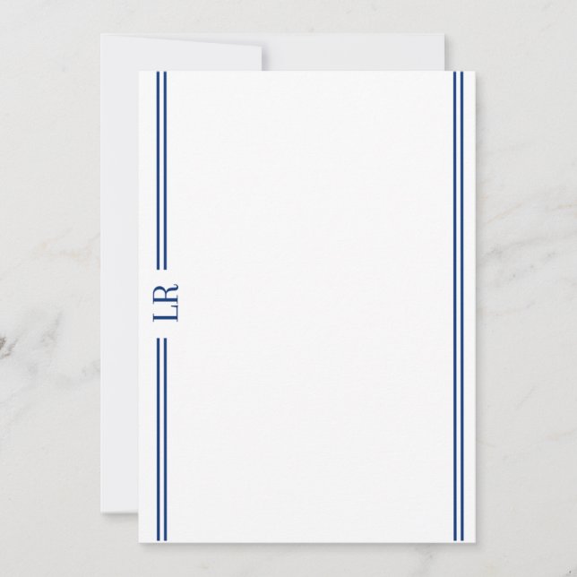 Cartão De Notas Basic Monogram #3 Flat Note Card (Frente)