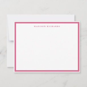 Cartão De Notas Básica Personalizada com Borda Rosa