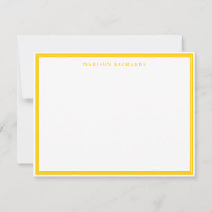 Cartão De Notas Básico Amarelo Mostarda Borda Personalizado 